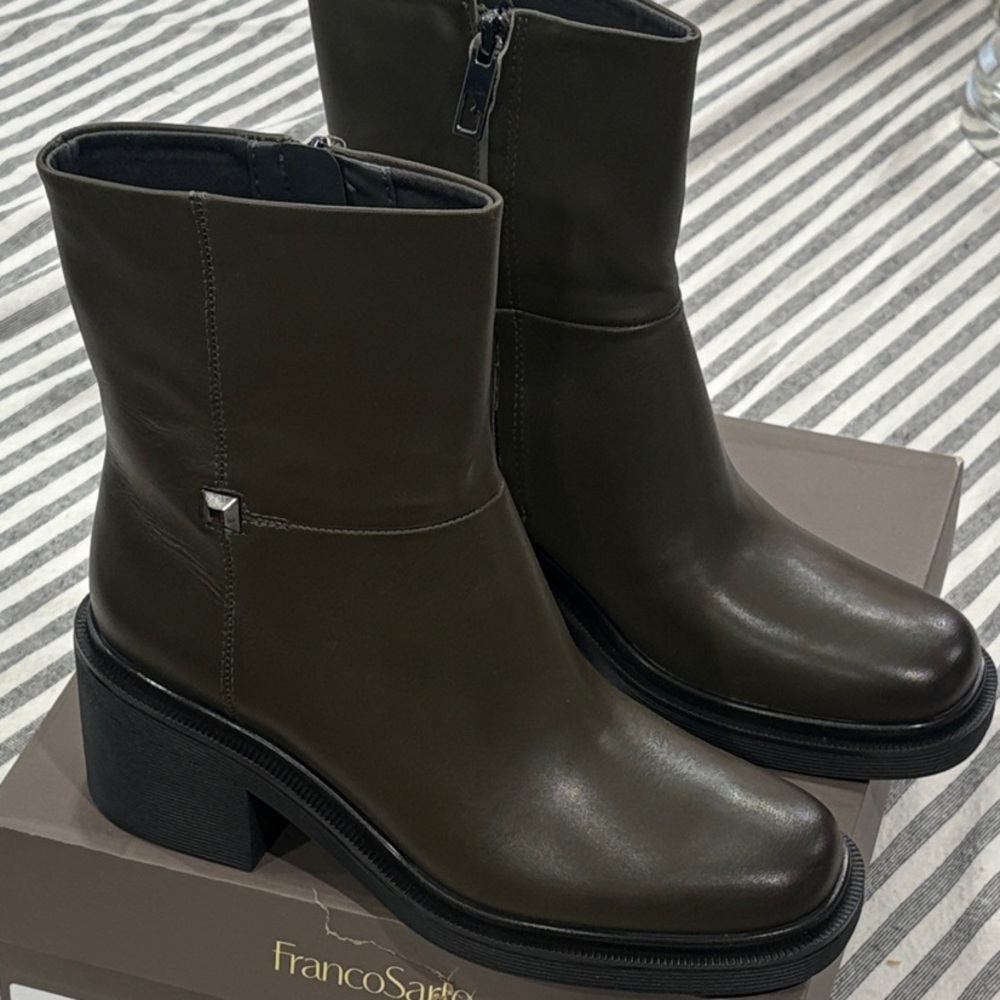 Franco Sarto Women's Dark Olive Heeled Boots